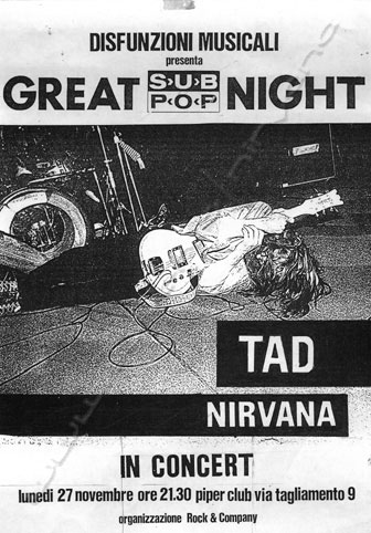 Nirvana/Hole Belgium Concert Poster (On the Rox, 1991).Rare., Lot  #89250